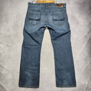 Seven7 Mens Straight Leg Jeans Blue Medium Wash Stretch Denim 36x32